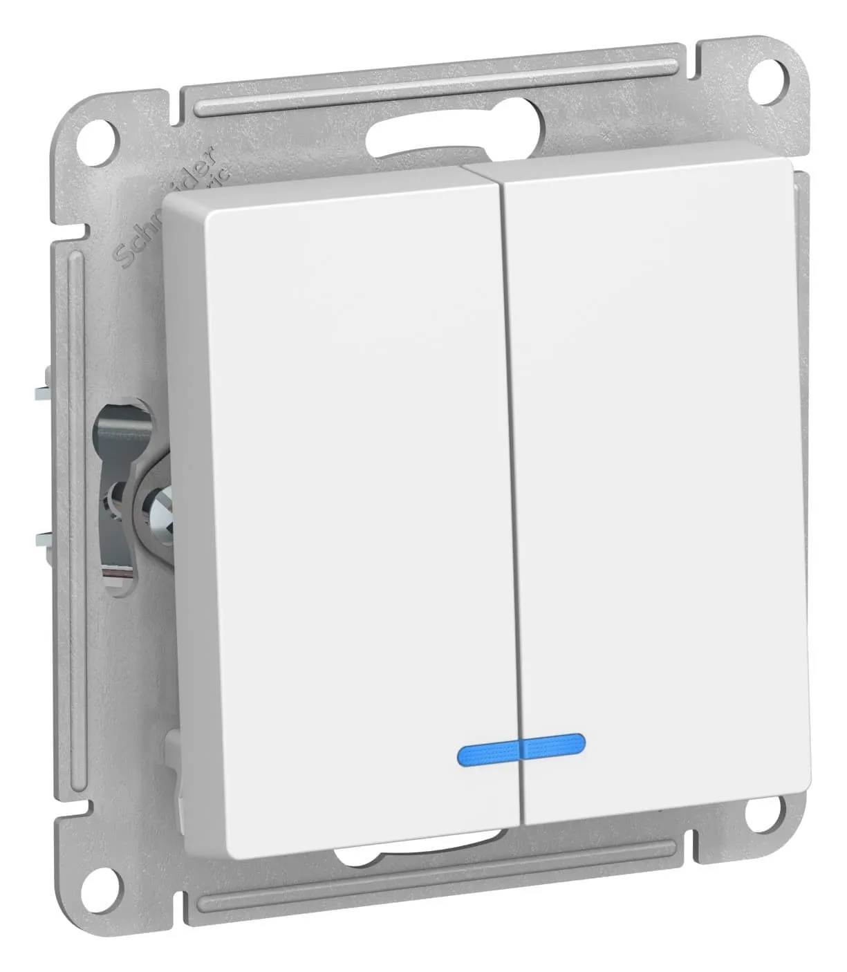 Механизм выключателя Systeme Electric AtlasDesign 2-кл. с подсветкой 10А белый