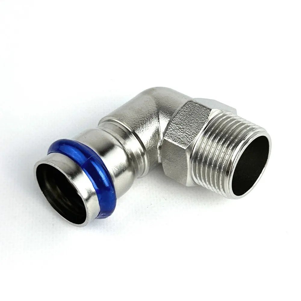 Пресс-угольник 18мм х 3/4" НР из нержавеющей стали ZTI.553.001805