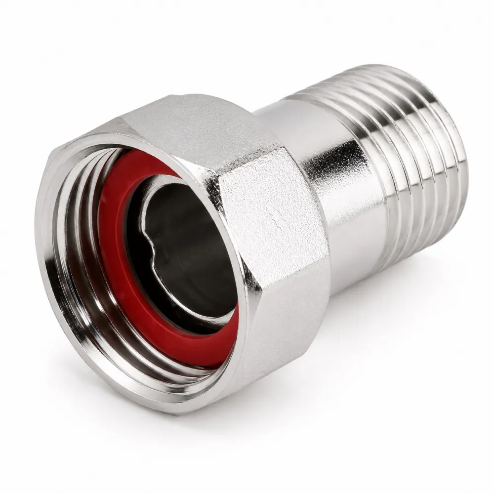 Полусгон никелированный с накидной гайкой Zeissler 1/2" х 1/2" наружная резьба