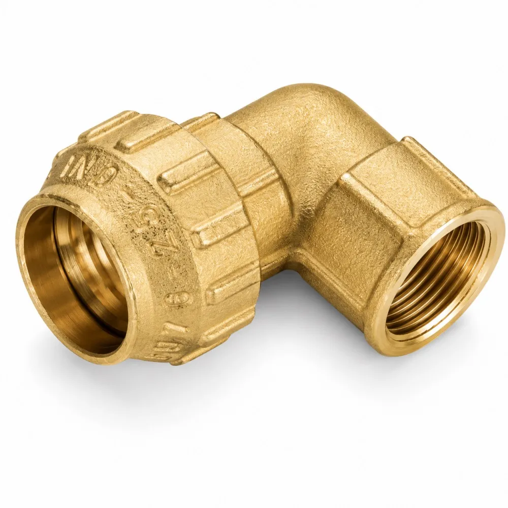 Угол латунный для труб ПНД ВнР 20*1/2" TIEMME
