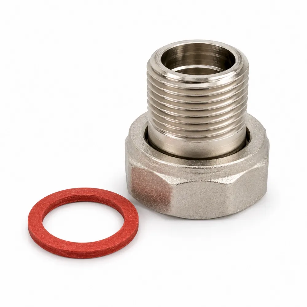 Полусгон никелированный с накидной гайкой Zeissler 3/4" х 3/4" наружная резьба — фото 2