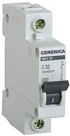 Выключатель автоматический Generica BA47-29 1п 50А 4,5кА