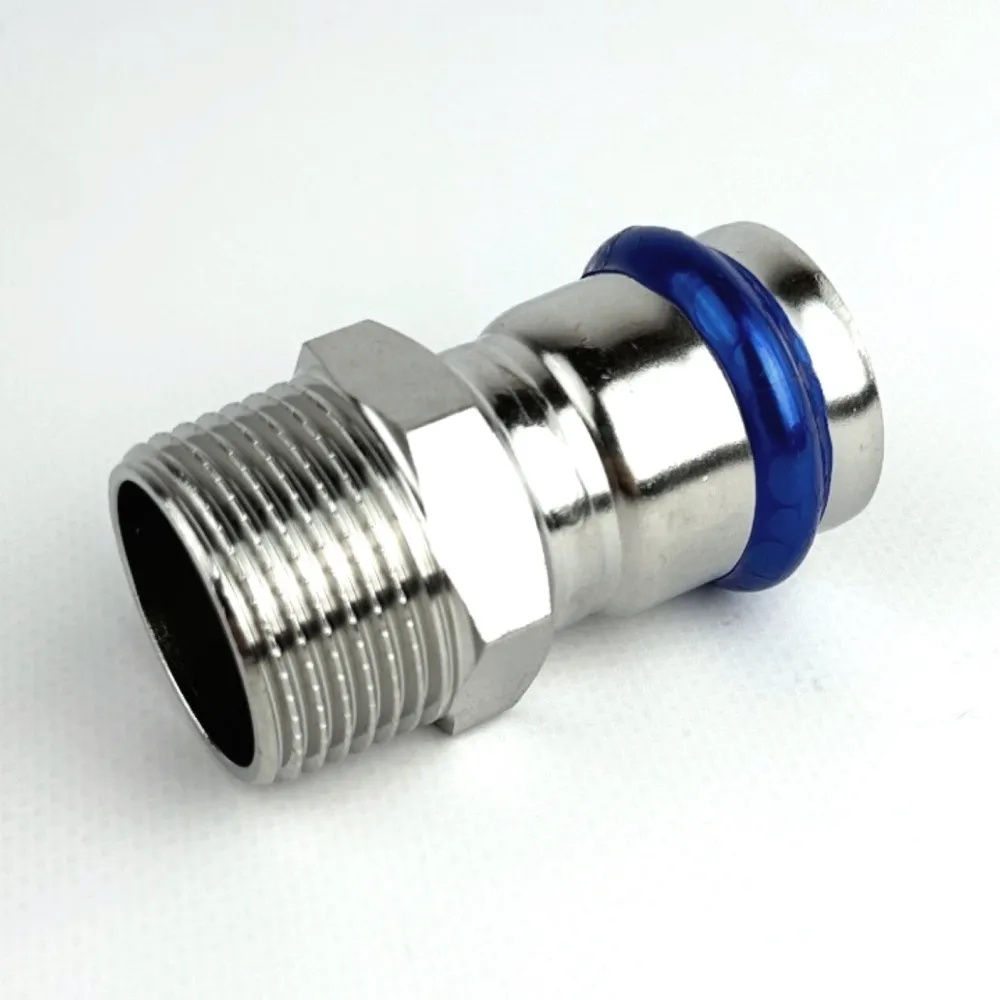 Пресс-фитинг с НР 18мм х 1/2" из нержавеющей стали ZTI.501.001804
