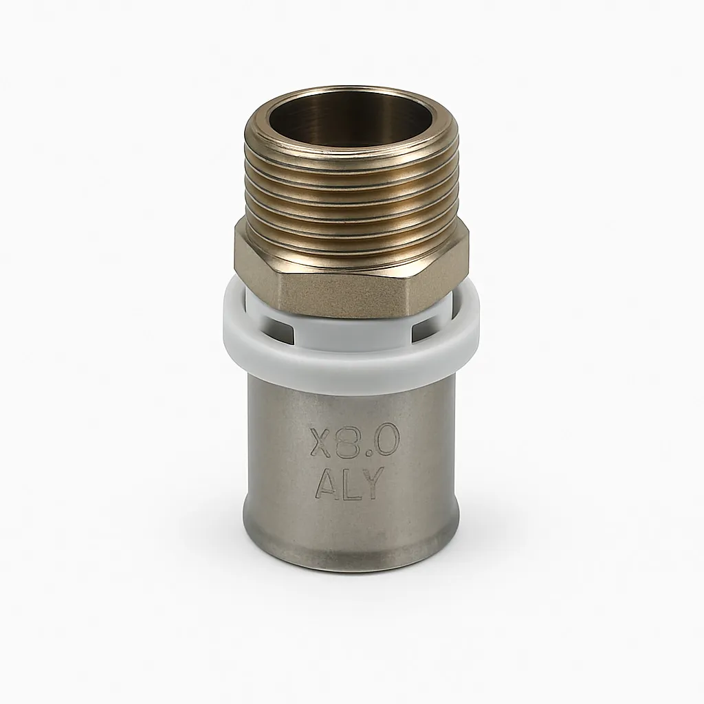 Пресс-фитинг соединение Tim НР 16мм x 1/2" латунь  арт. F-S1602MN — фото 3