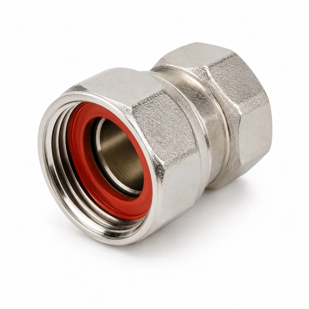Полусгон никелированный с накидной гайкой Zeissler 1/2" х 3/4" внутренняя резьба