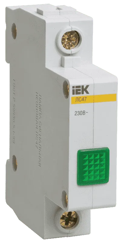 Лампа сигнальная Iek ЛС-47М зеленая на DIN-рейку