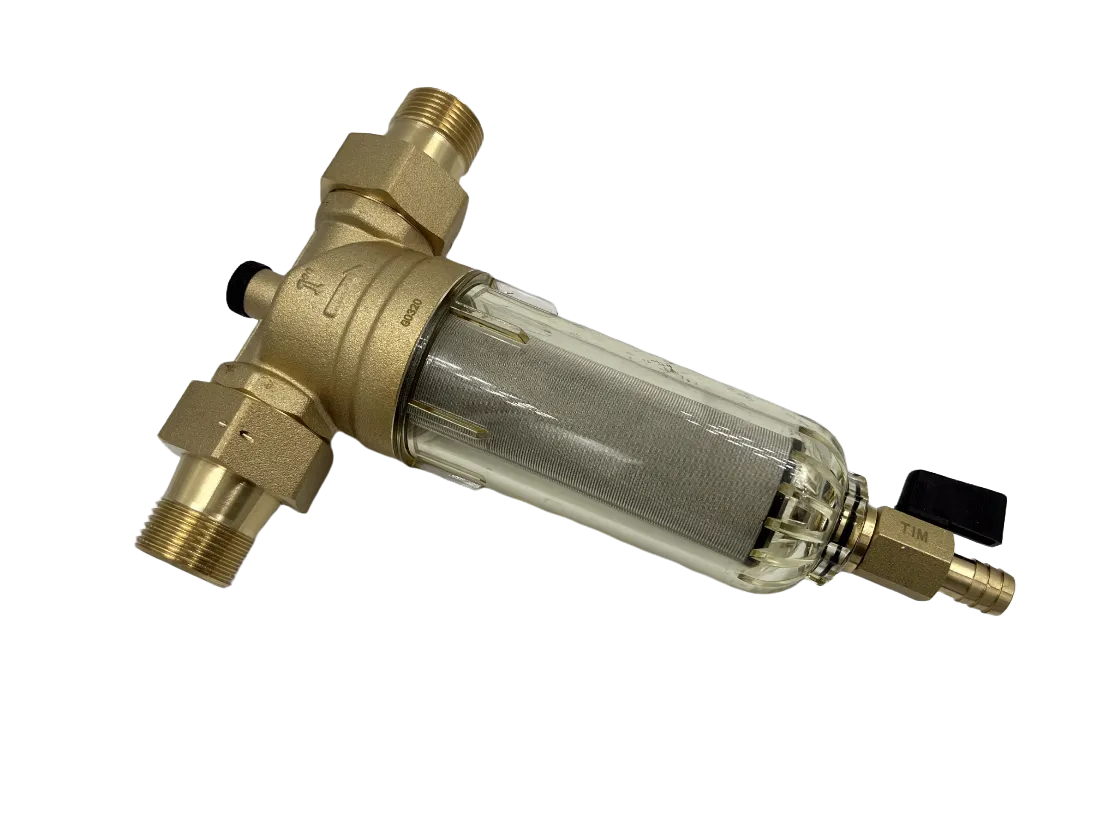 Фильтр механической тонкой очистки Tim JH-1002 1/2" самопромывной, с манометром — фото 2